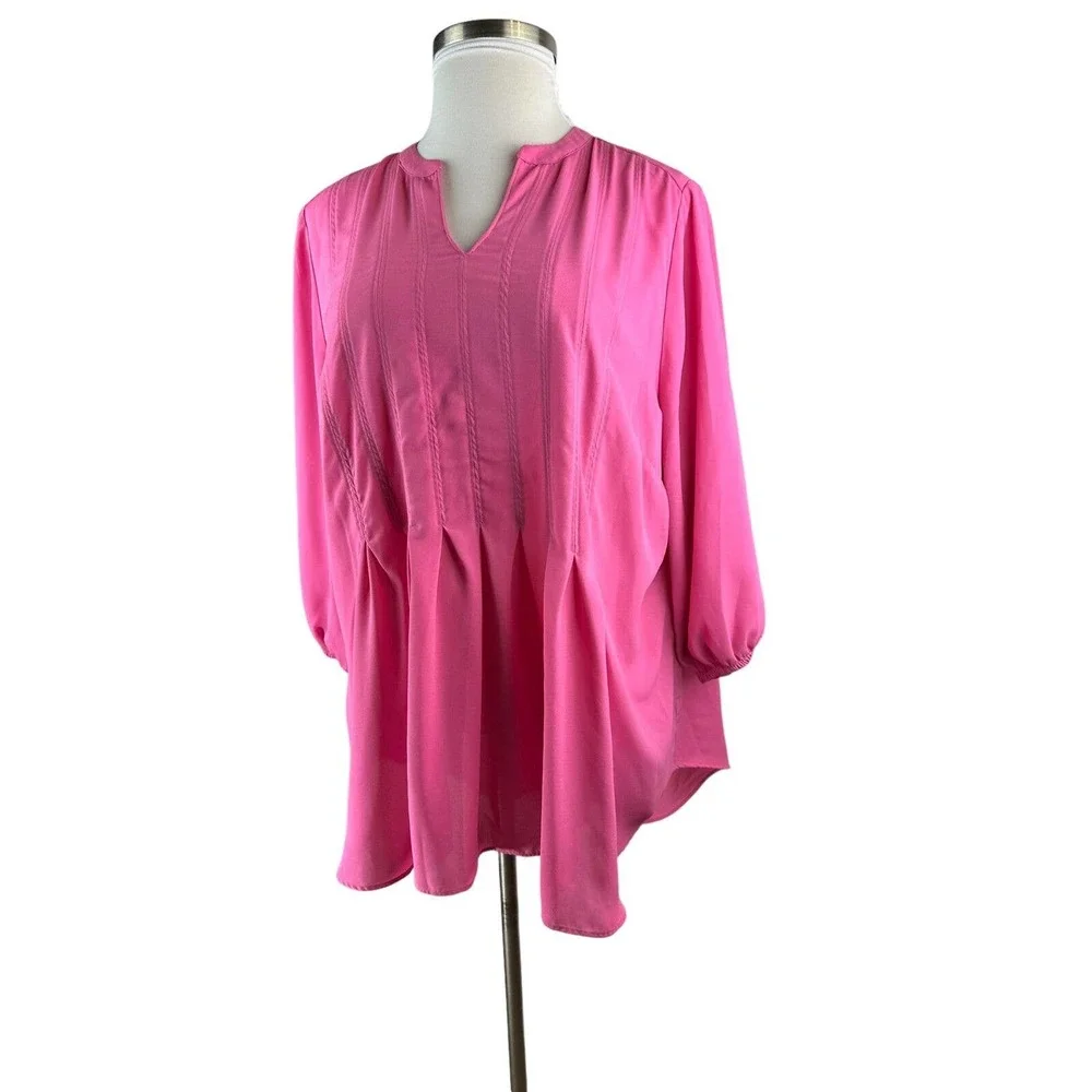 Melissa McCarthy x Seven7 Babydoll Hi Lo Flowy Blouse Plus Size 2X Top HW8794 - Picture 4 of 11